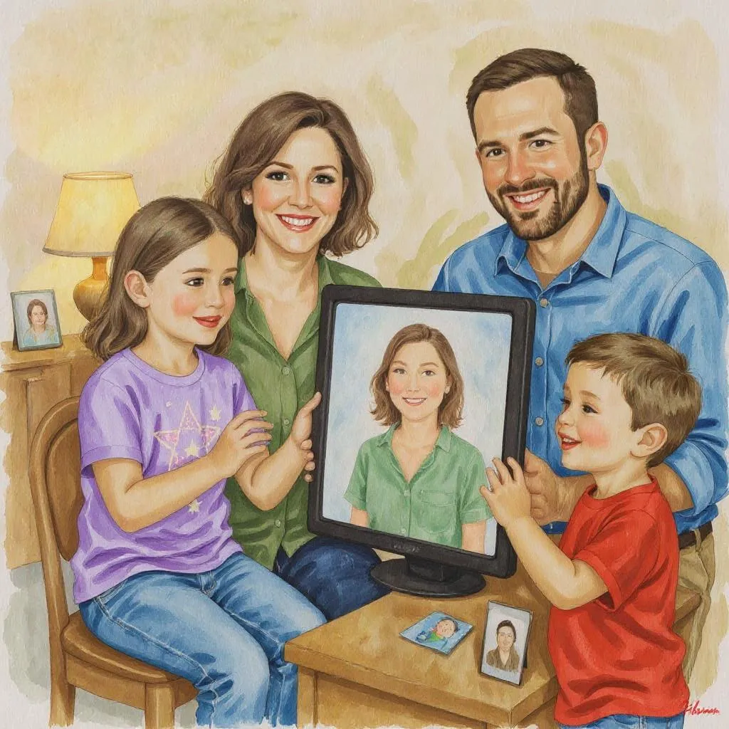 When Amber is at Mom's house, she can talk to Dad on the phone or computer. When Amber is at Dad's house, she can talk to Mom the same way. Amber can share stories, say goodnight, or just chat about her day with the parent she is not with.