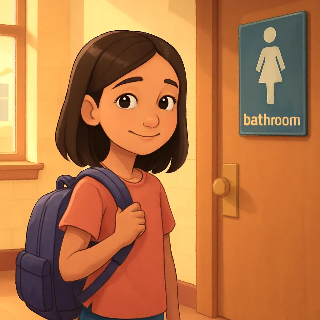 Before I leave school for the day, I will always visit the bathroom. This helps me feel comfortable and prevents accidents during my trip home.