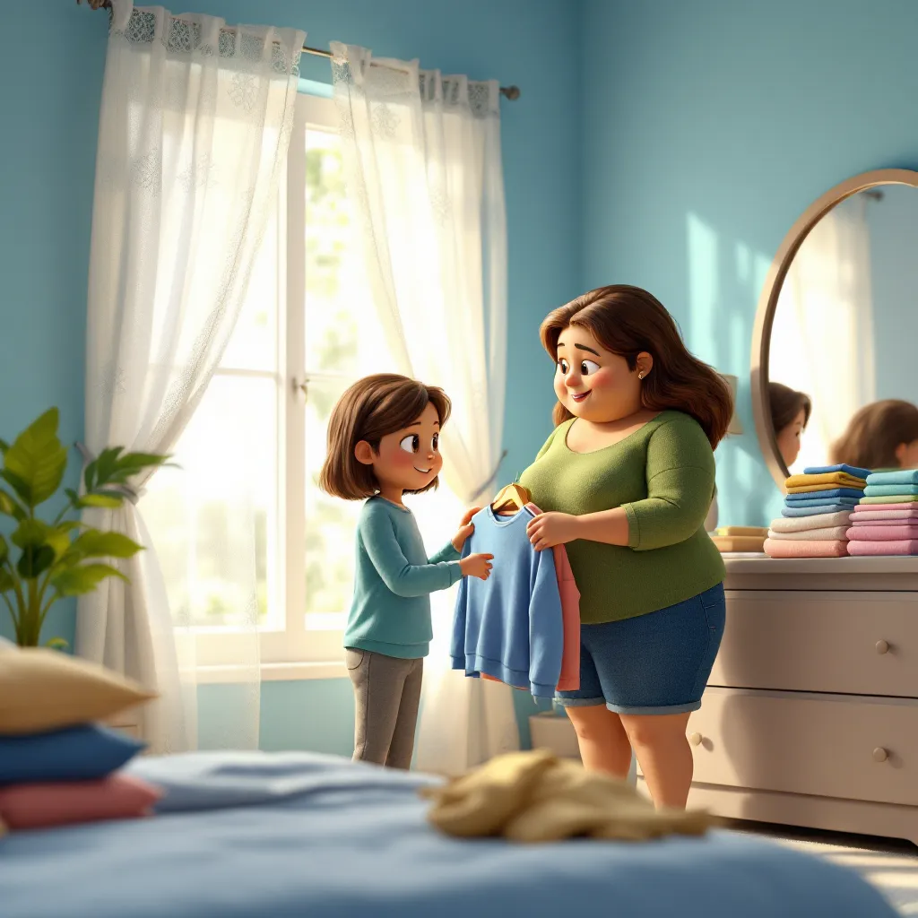 In the morning, I have a routine for getting dressed. Grandma helps me make sure I choose comfortable clothes that are appropriate for school.