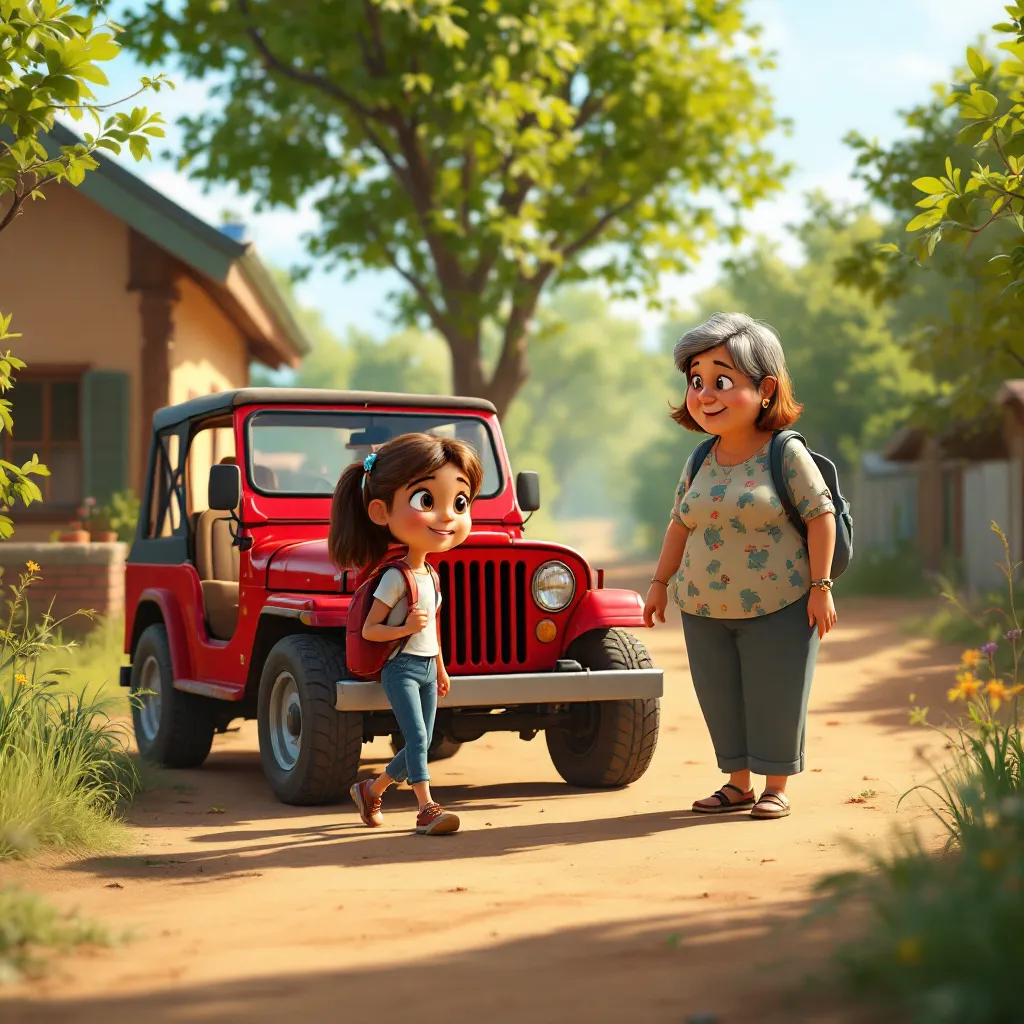 After school, Grandma picks me up from the bus. We talk about my day and enjoy spending time together. She makes me feel loved and safe.