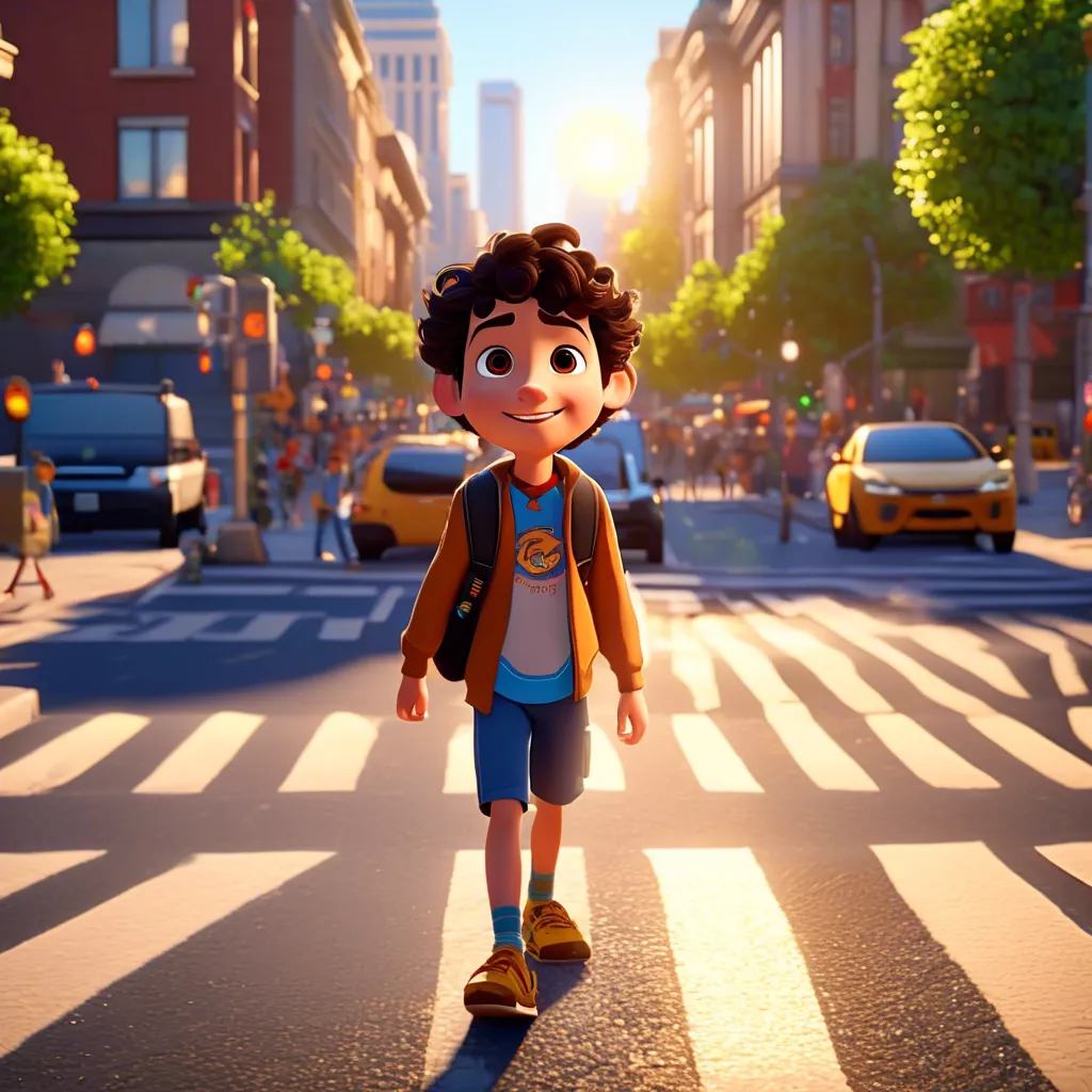 When we cross the street, we always look both ways. We make sure no cars are coming and only cross on a green light. This keeps us safe from traffic.